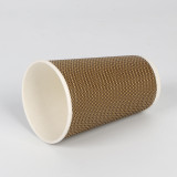 recycled eco-friendly brown ripple wall 16oz paper cup with cover custom printed