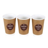 double wall paper cup with pla recovering hot beverage 16oz black PS lid