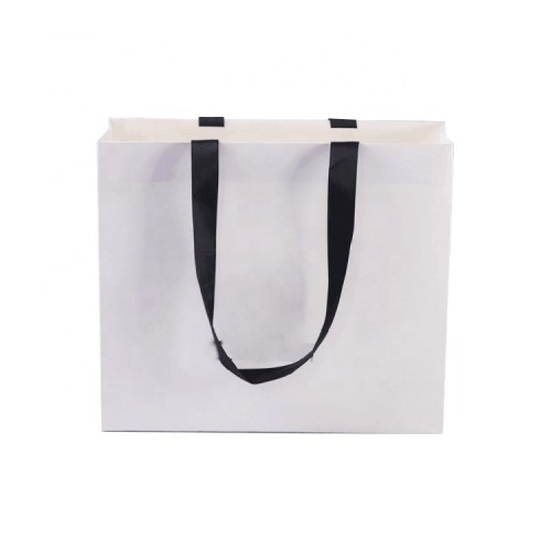 Factory Wholesale High-end Personalized creative logo Label Tag Tshirt Jewellery Custom Packaging Paper Bag With Ribbon
