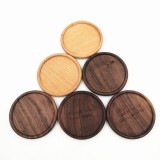 Custom laser logo flat square wood coaster cup table mats and coasters
