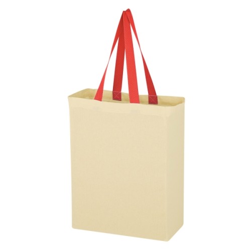 Custom silk screen printing natural 5 oz. cotton canvas grocery tote bag
