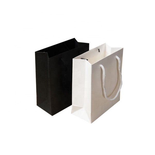 Wholesale White Black High Quality eco friendly Kraft Paper Bag With Handle