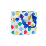 Gift Bags Custom 4C Printing Wave Point Paper Bags with Satin Ribbon Bags for gifts
