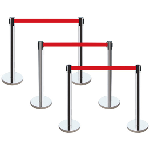 wholesale Retractable Belt Barrier Polished Stainless Steel Post crowd control stanchion