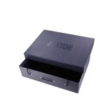 High-grade Black Kraft Paper Box Hot Stamping Foil Custom Logo Luxury Handheld Gift Box