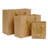 custom craft paper packaging bags with logo bolsas de papel printing shopping brown kraft paper bag with handle