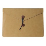 New arrival Wooden buckle computer sleeve Envelope briefcase bag PU Laptop Sleeves for MacBook