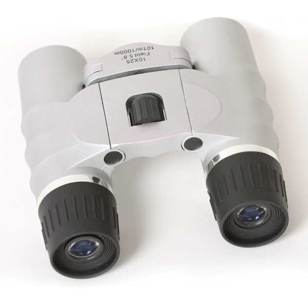 Compact White Roof Prism DCF Binoculars 10x25 for Sightseeing Hiking