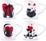 Heart Handle Ceramic Sublimation Mugs White Magic Blank Mug Sublimation, Mug
