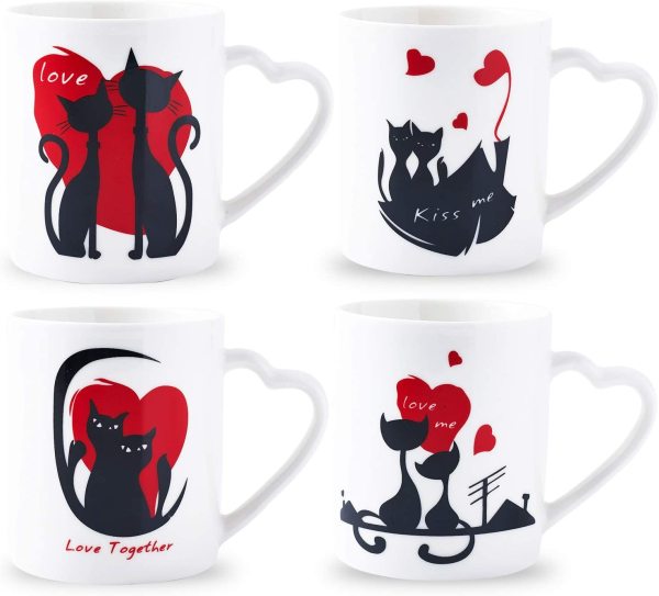 Heart Handle Ceramic Sublimation Mugs White Magic Blank Mug Sublimation, Mug