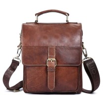 Genuine Leather Crossbody Shoulder Bag Messenger Small Satchel Briefcase Handbag for Men Women