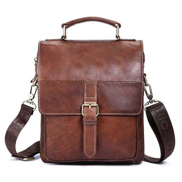 Genuine Leather Crossbody Shoulder Bag Messenger Small Satchel Briefcase Handbag for Men Women