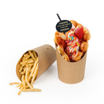 brown kraft chip french fries holder disposable paper cup snack food grade cup