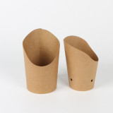 brown kraft chip french fries holder disposable paper cup snack food grade cup