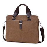 Hot Sale Adjustable Shoulder Strap Handbag For Macbook Pro With High Quality Canvas And Extra Zipper Pocket For Name card