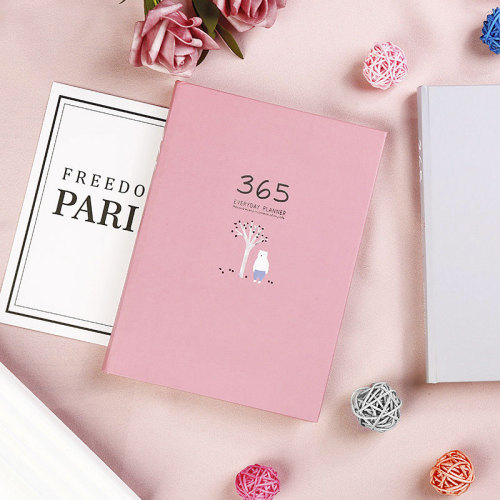 Custom Planner printing Kawaii Pink Paperboard day Weekly Year Planner