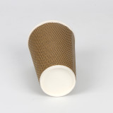 recycled eco-friendly brown ripple wall 16oz paper cup with cover custom printed