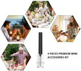 Aluminum Alloy Air Pressure Pump Wine Bottle Opener Wine Cork Remover Pump with Foil Cutter