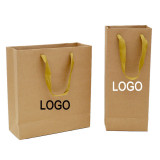 custom craft paper packaging bags with logo bolsas de papel printing shopping brown kraft paper bag with handle