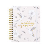 OEM Custom Golden Foil Wholesale Spiral Wedding Planner Books