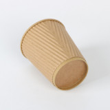16oz kraft ripple wall paper cup disposable cup with lid for hot coffee