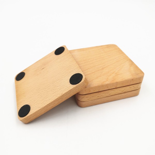 Table protection non-sliding feet back wooden tea coasters