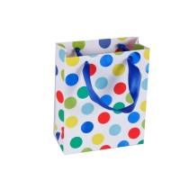 Gift Bags Custom 4C Printing Wave Point Paper Bags with Satin Ribbon Bags for gifts