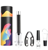 Aluminum Alloy Air Pressure Pump Wine Bottle Opener Wine Cork Remover Pump with Foil Cutter