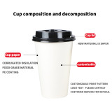 Eco disposal single wall china supplier hot paper cup PLA cover customize printing is support with plastic cover