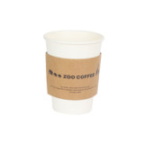 Factory custom printed PE coated coffee paper cup sleeve for heat insulation