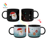 Hot selling wholesale customized 11oz magic mugs heat temperature color changing ceramic coffee mugs cups
