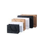 custom craft paper packaging bags with logo bolsas de papel printing shopping brown kraft paper bag with handle