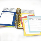 A5 Marble Custom Printing Spiral Monthly Budget Financial Planner Organizer with Sticker