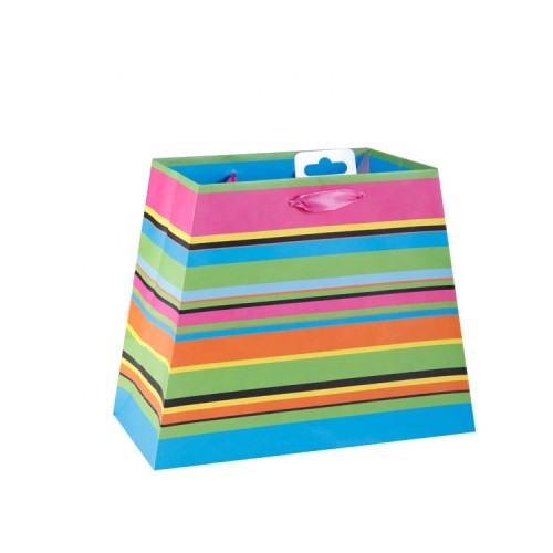 Trapezoid Gift Bag Triangle Gift Bags Paper Factory Price with C1S C2S Art Colorful Printing Hot Stamping Coated Paper Accept