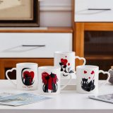 Heart Handle Ceramic Sublimation Mugs White Magic Blank Mug Sublimation, Mug