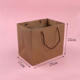 Environmental Friendly Recyclable Custom Logo Printed Kraft Brown Paper Gift Shopping Carrier Bag with Twisted Handles