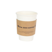 Factory custom printed PE coated coffee paper cup sleeve for heat insulation
