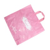 custom reusable printed logo plastic shopping bag with soft loop handle