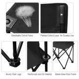 black waterproof design canvas floor sport heavy duty folding bench chair set