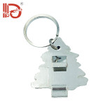 High quality wholesale custom tree shape keychain beer opener zinc alloy metal bottle opener black