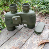 Microscopio Night Binoculars Vision Nocturna 7x50 Waterproof Waterproof & Fogproof & Rangefinder & Compass Army Green Porro Bak4