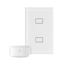 Wifi Wall Touch Switch US No Neutral Wire Required Smart Light Switch 2 Gang 220V Smart Home Support Alexa Google Home