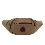 Canvas Waist Bag Large Capacity Outdoor Leisure Sports Travel Shoulder Bag Mobile Phone Belt Bag Fanny Pack