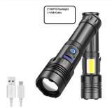 LED Flashlight LED display USB Torch for Outdoor Camping Cycling Fishing 18650 26650 COB Work Lamp