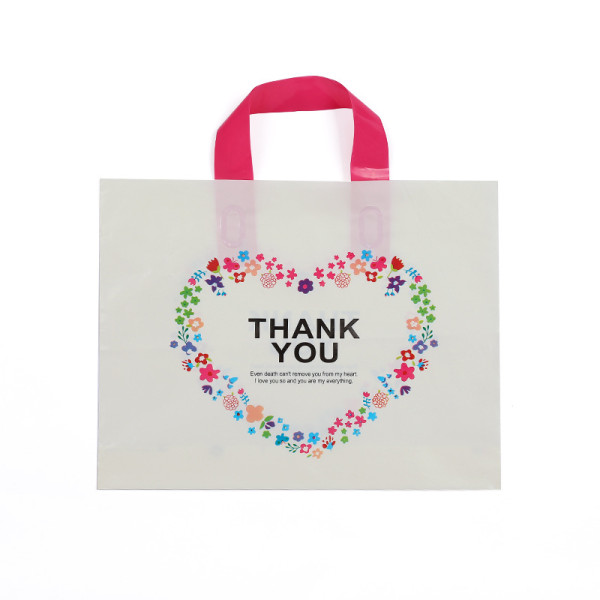 wholesale cheap custom high quality printed logo handle plastic shopping bag