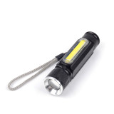 Outdoor lighting USB Rechargeable Tactical Flashlight Built-in COB Side Light and Magnet with T6 LED Zoomable Led torch light