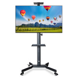 Adjustable Height Movable TV Cart Floor Stand Mount LED Trolley Stand with 4 Wheels