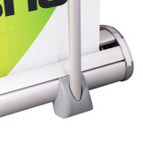 Custom logo design print aluminum retractable rotating advertising display scroll Electric roll up stand banner