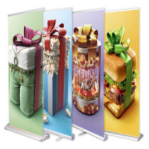 high quality tabletop double side banner stand aluminium roll up display