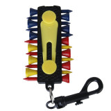 Golf Tee Caddy Keeper 12 Tees 2 Ball Markers Divot Tool Pencil Set with Keychain